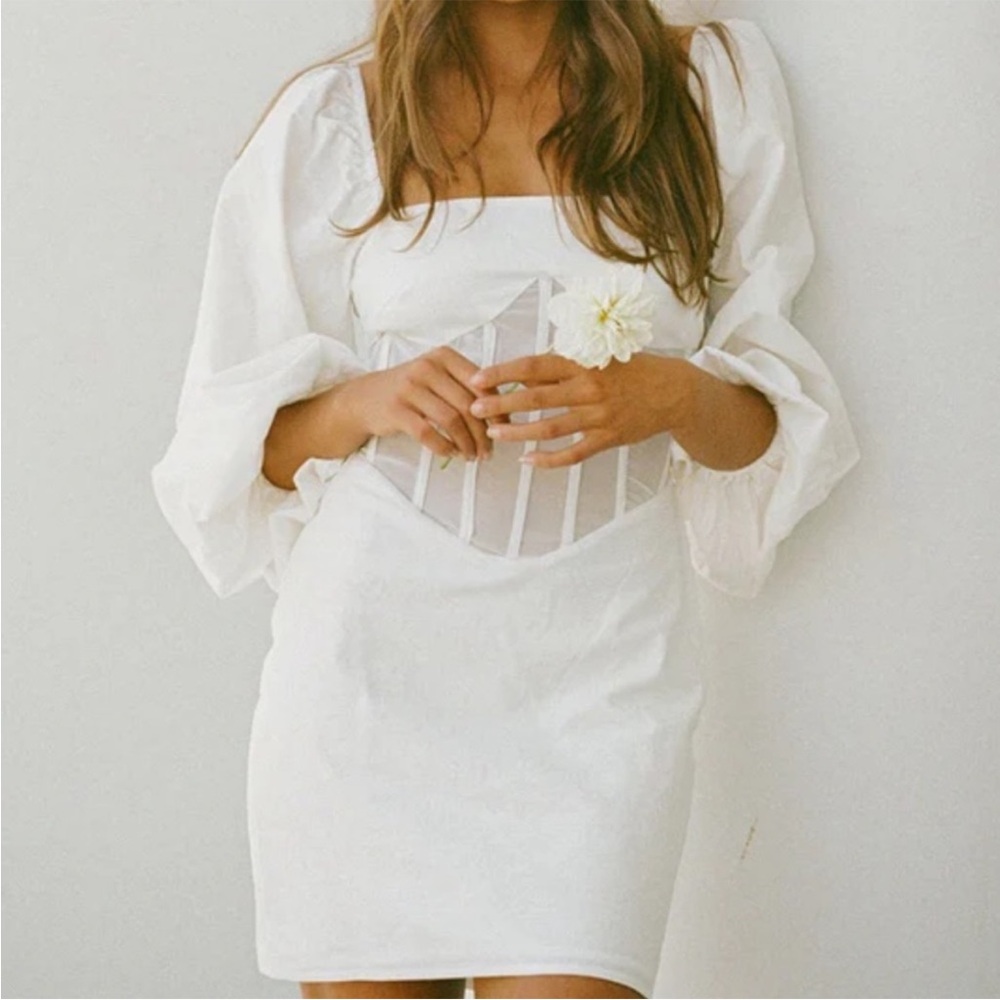 Sabo Skirt White Midi Dress